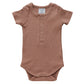 Mebie Baby Organic Cotton Ribbed Snap Bodysuit - Dusty Rose