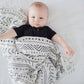 Baby Wearing Loulou LOLLIPOP Muslin Swaddle Blanket - White Mudcloth