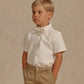 Boy wearing Noralee Atlas Shirt - Ivory 
