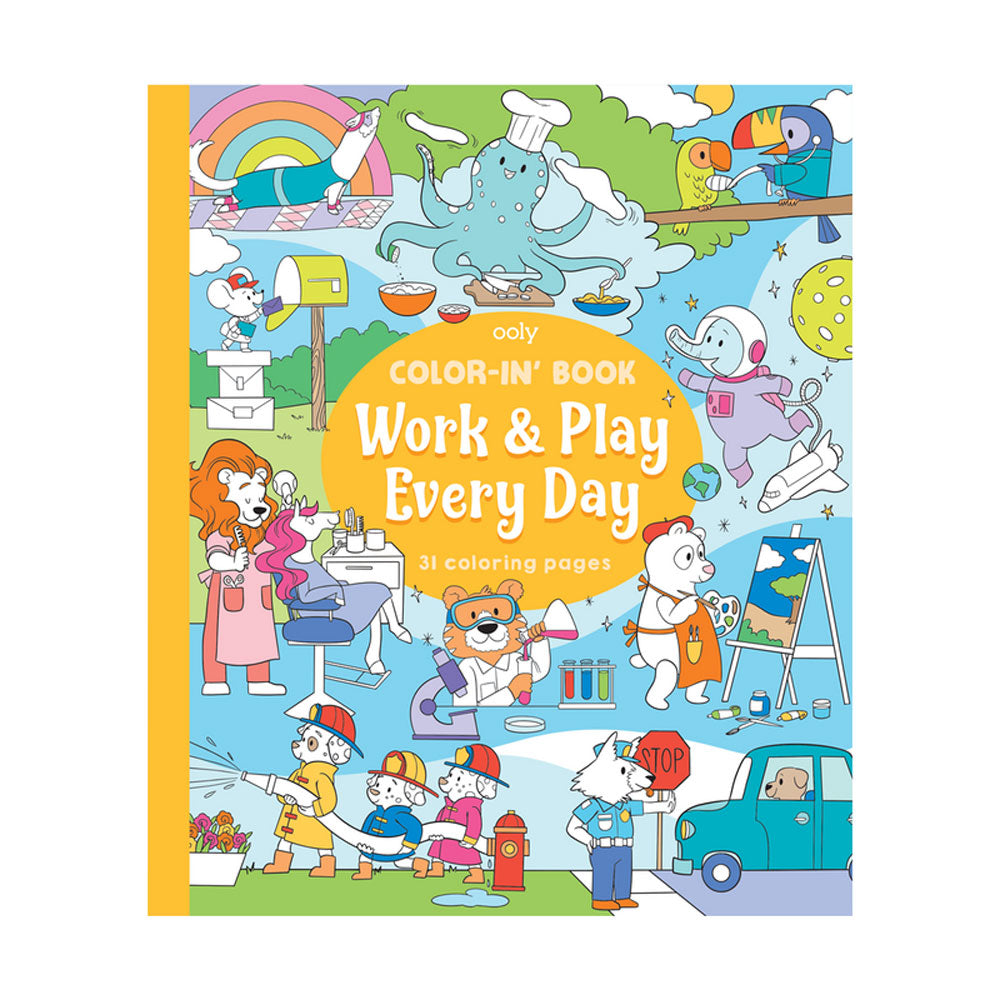 OOLY Color-in' Book - Work and Play Every Day