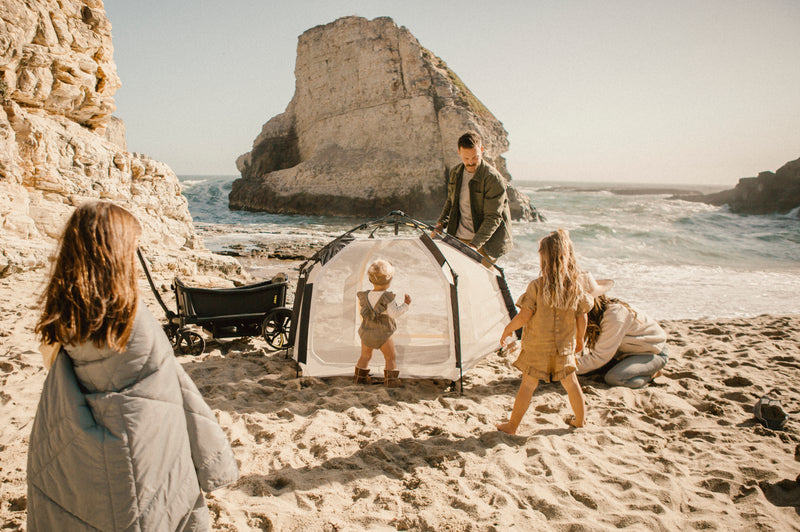 Veer Basecamp Tent in Sand with a Family - White