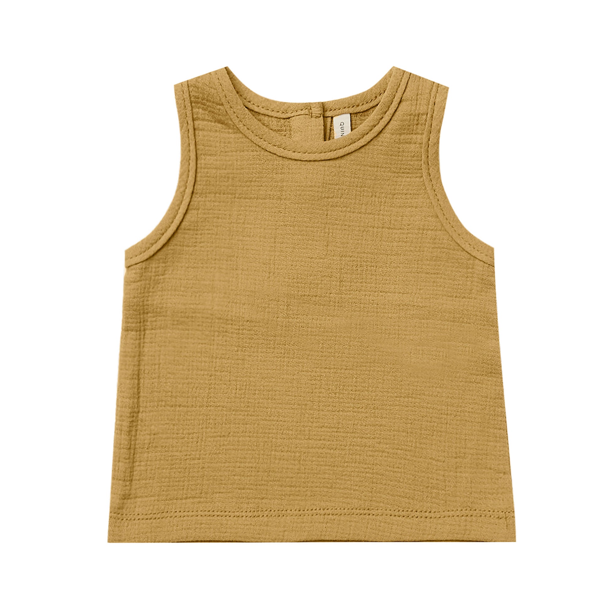 Quincy Mae Woven Tank - Ocre