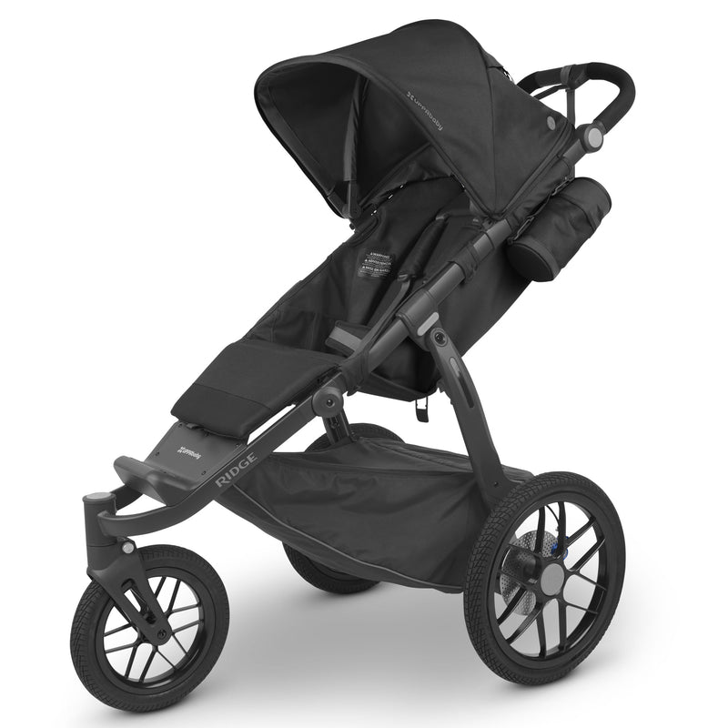black jogging stroller UPPAbaby RIDGE All-Terrain Jogging Stroller