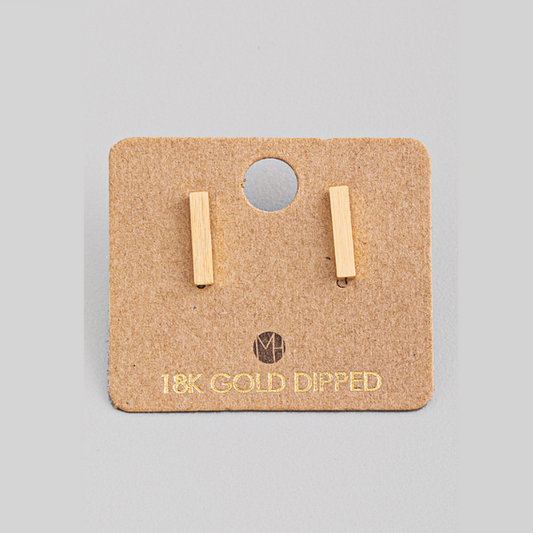 Fame Dainty Bar Stud Earrings - Gold
