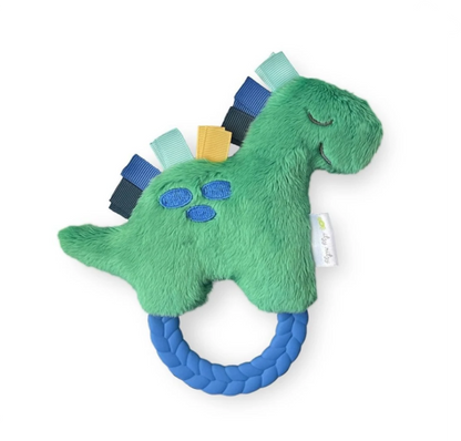 Itzy Ritzy Ritzy Rattle Pal - Plush Rattle Pal with Teether - Dino