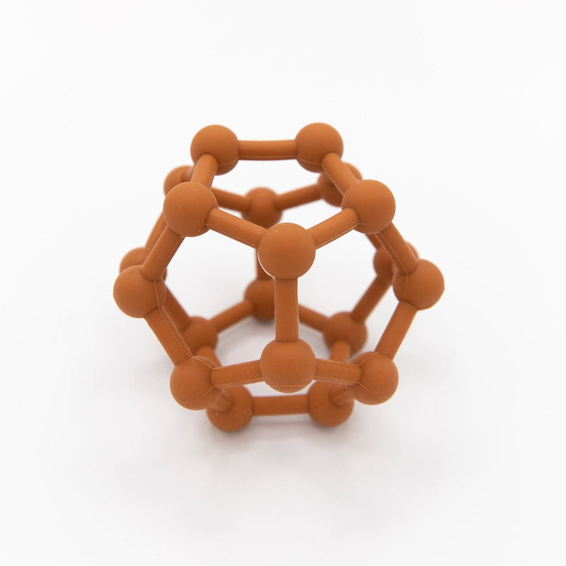 The Baby Cubby Geometric Beaded Silicone Teething Ball - Rust 