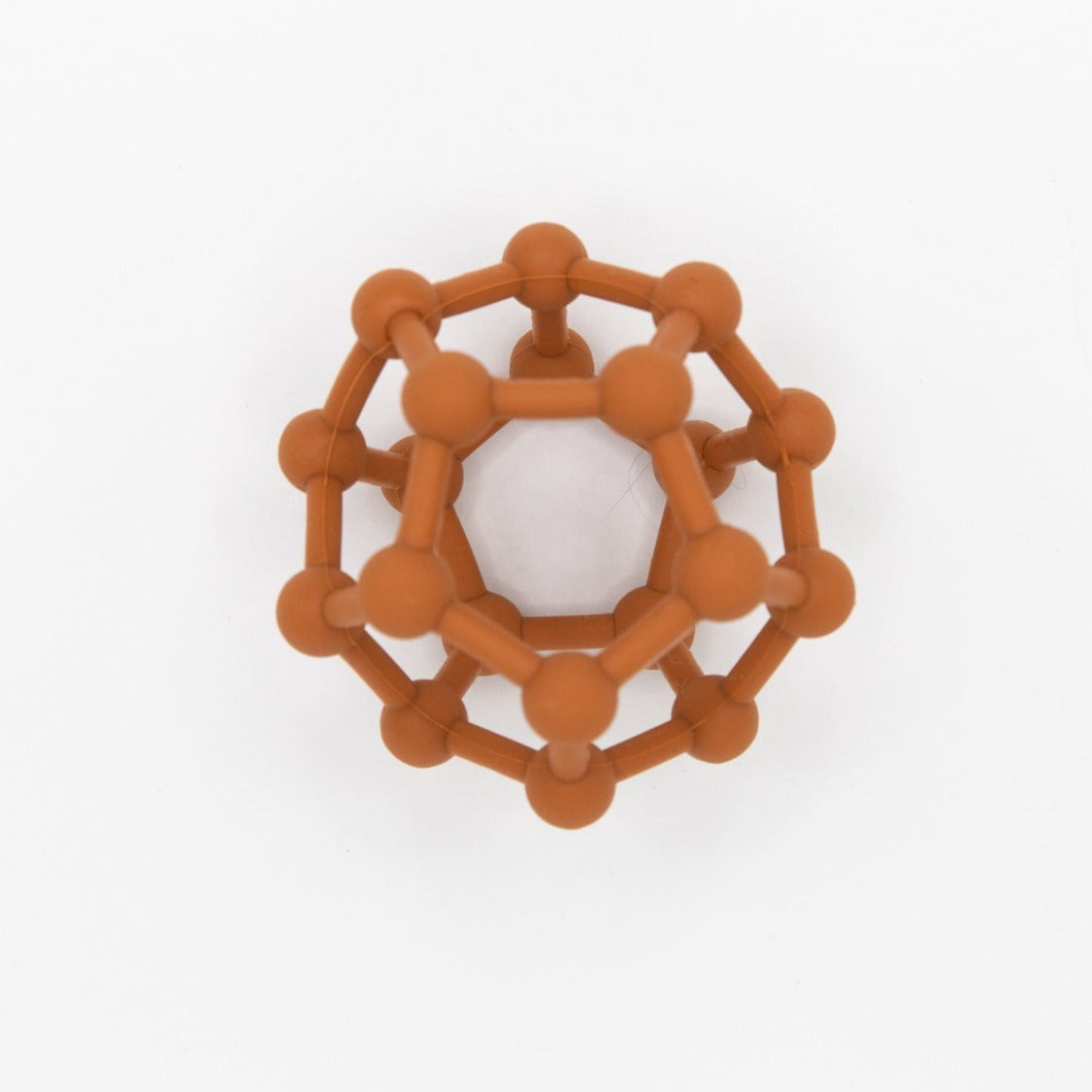 The Baby Cubby Geometric Beaded Silicone Teething Ball - Rust
