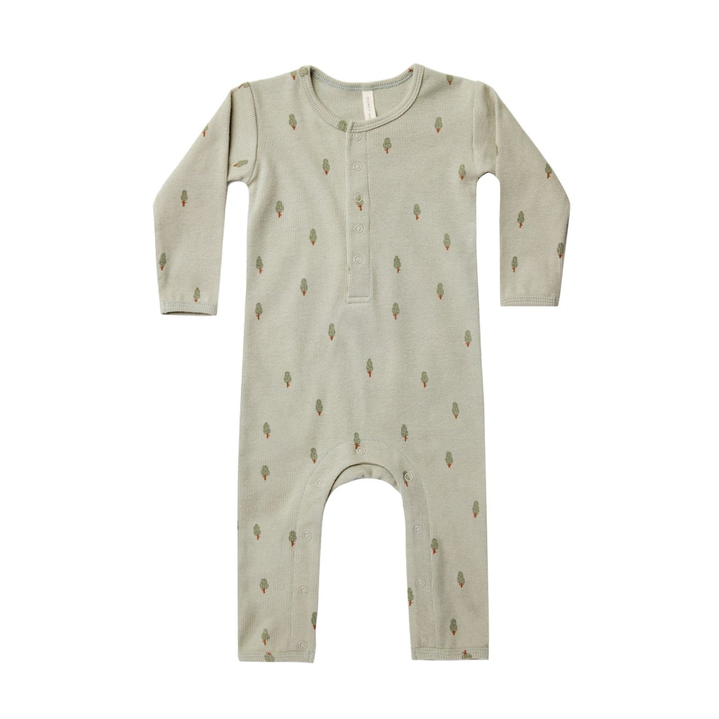 Quincy Mae Ribbed Baby Jumpsuit - Trees - Pistachio