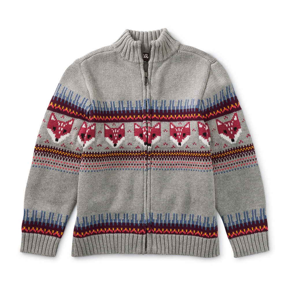 Tea Collection Toasty Traveler Zip Sweater - Med Heather Grey