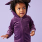 Tea Collection Bunny Ears Velour Baby Hoodie - Purple Punch