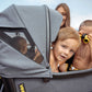 Children in Veer Cruiser with Veer Cruiser XL Visor for Retractable Canopy