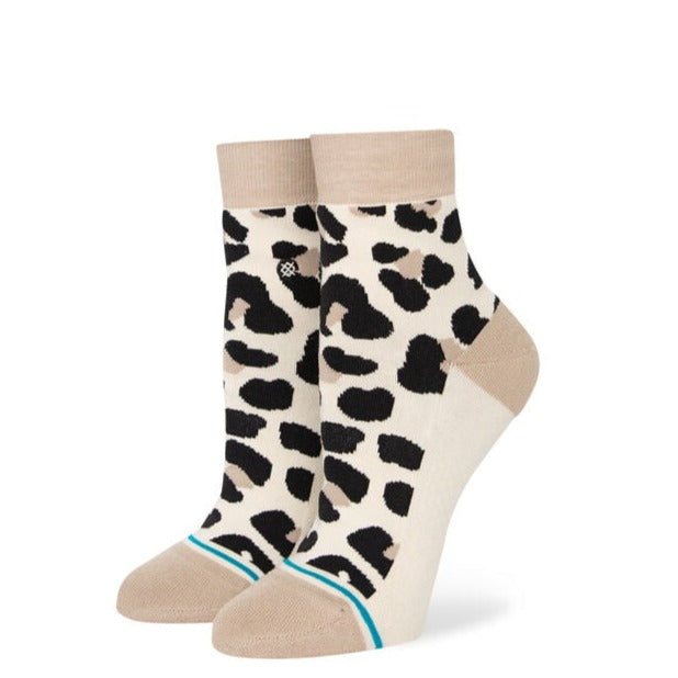 Stance Women's Quarter Socks - Spot On Qtr- Leopard