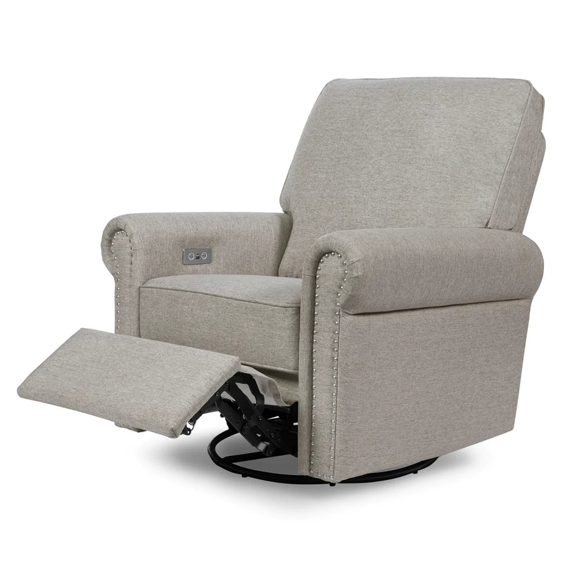 Namesake Linden Electronic Recliner and Swivel Glider with USB Port - Performance Grey Eco-Weave