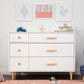Babyletto Lolly 6-Drawer Assembled Double Dresser - White/Natural in home