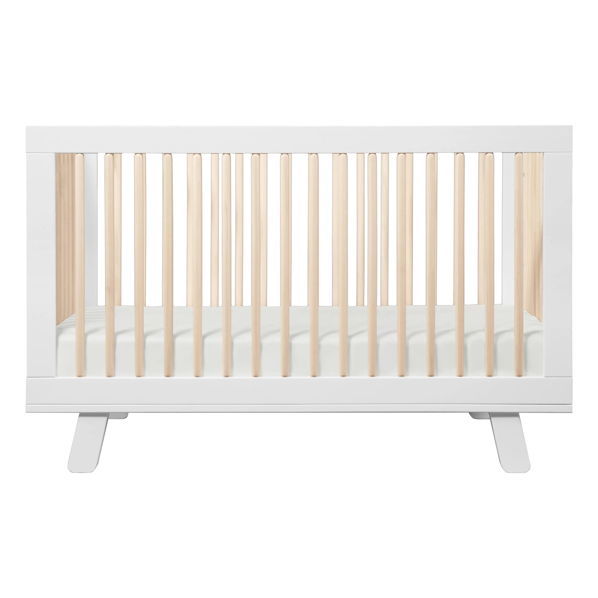 Babyletto Hudson 3-in-1 Convertible Crib with Toddler Bed Conversion Kit - white / washed natural