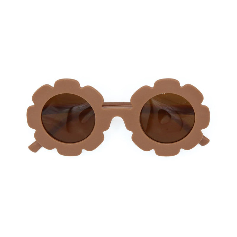 The Baby Cubby Kids' Flower Sunglasses - Brown Sugar with Brown Lenses