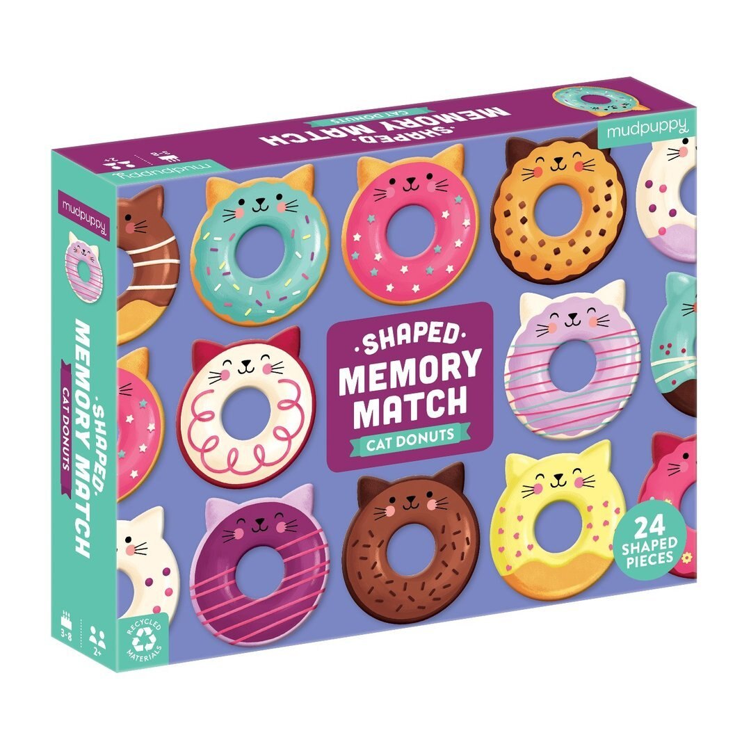 Mudpuppy Cat Donuts Memory Match Game