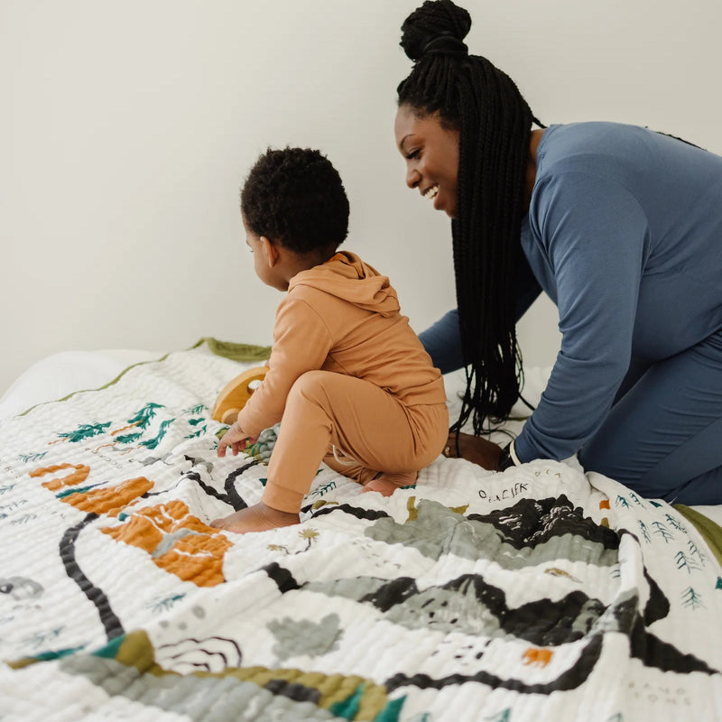 Clementine Kids Cotton Muslin Reversible Throw Blanket Large The Baby Cubby