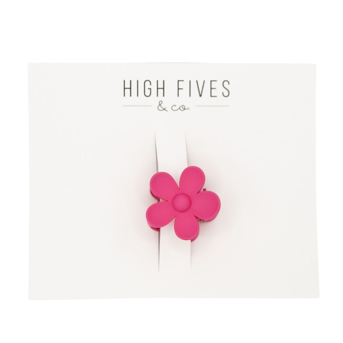 High Fives Flower Hair Claw Clips - 1.35" - Hot Pink