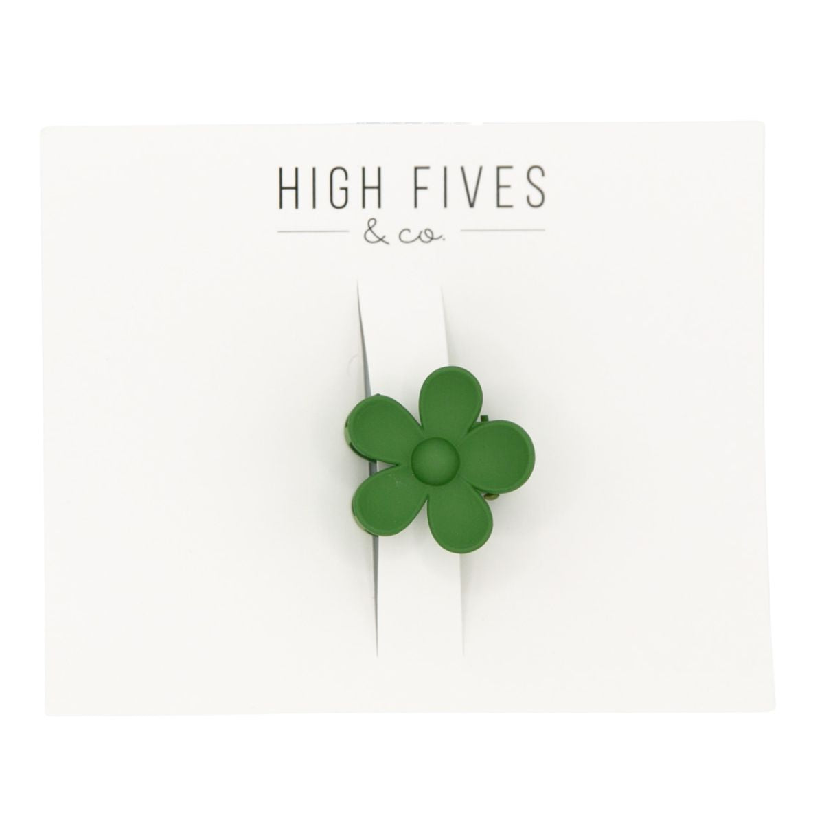 High Fives Flower Hair Claw Clips - 1.35" - Green