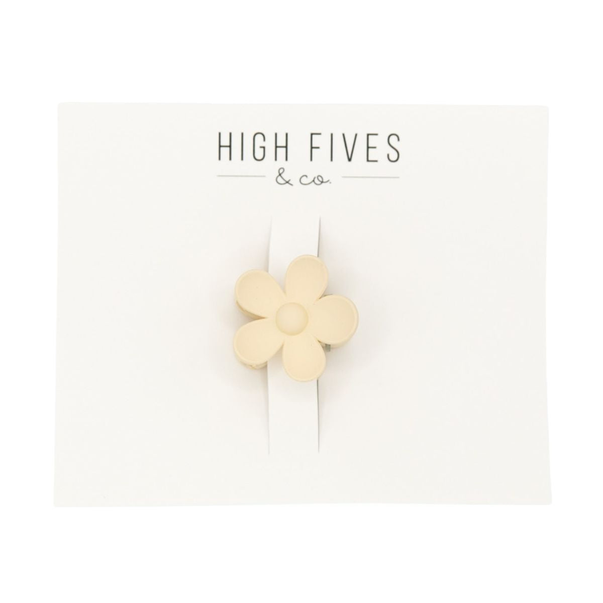 High Fives Flower Hair Claw Clips - 1.35" - Cream