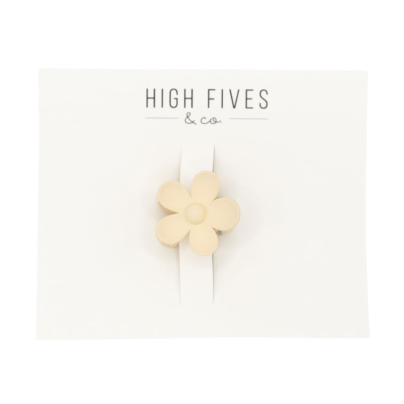 High Fives Flower Hair Claw Clips - 1.35" - Cream