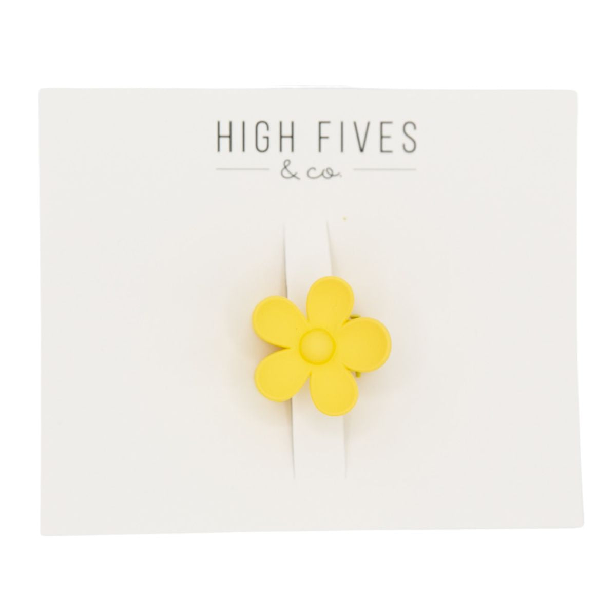 High Fives Flower Hair Claw Clips - 1.35" - Yellow