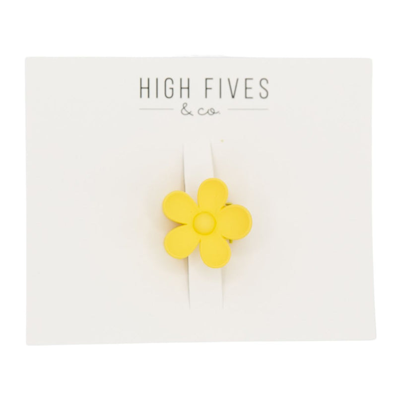 High Fives Flower Hair Claw Clips - 1.35" - Yellow