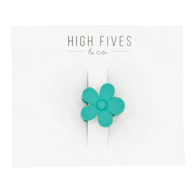 High Fives Flower Hair Claw Clips - 1.35" - Teal