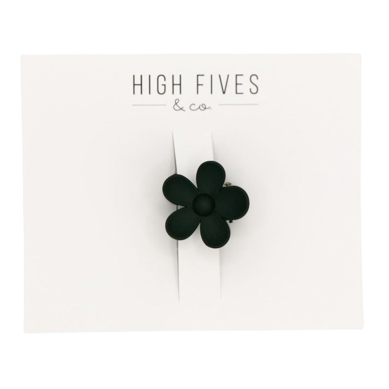 High Fives Flower Hair Claw Clips - 1.35" - Black