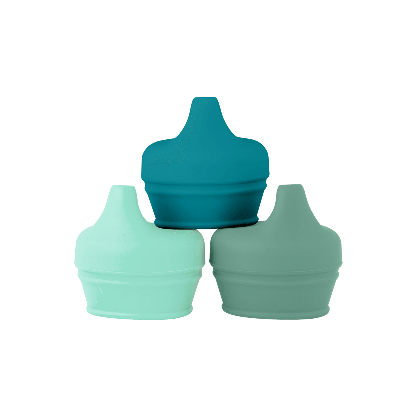 Boon SNUG Spout Universal Silicone Sippy Lids - 3-Pack - Green Multi