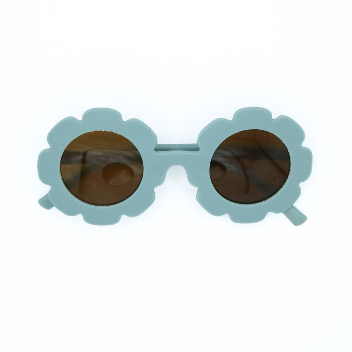 The Baby Cubby Kids' Flower Sunglasses - Dusty Blue with Brown Lenses