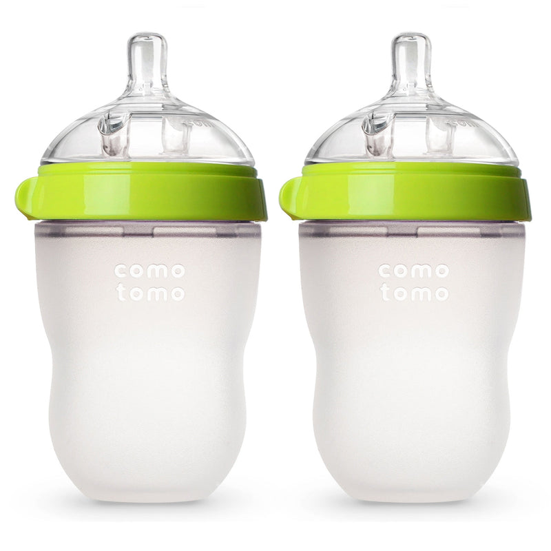 Comotomo Natural Feel Baby Bottle Double Pack 5 oz - Green