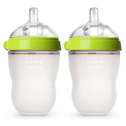 Comotomo Natural Feel Baby Bottle Double Pack 5 oz - Green