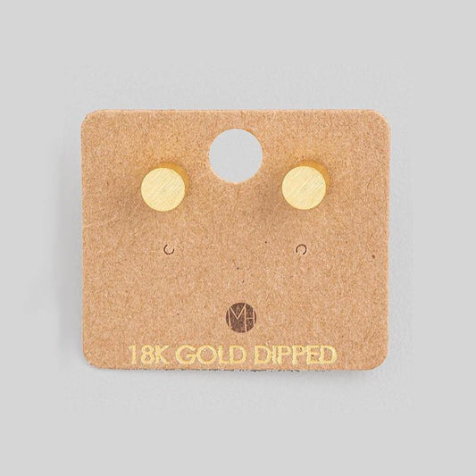 Fame Mini Cylinder Stud Earrings - Gold