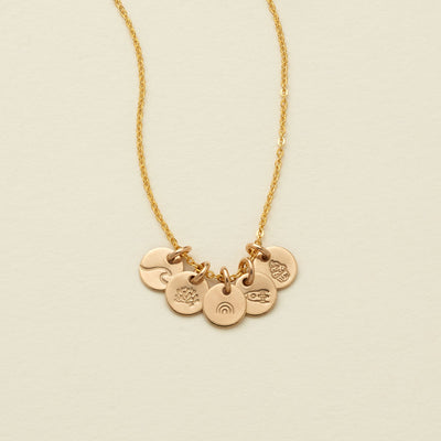 Made by Mary The Little's Collection | Gold Filled Evie Charm Stacker Necklace - Rainbow