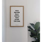 Petal Lane You Never Fail Unless You Stop Trying Rustic Brown Frame Magnetic Board