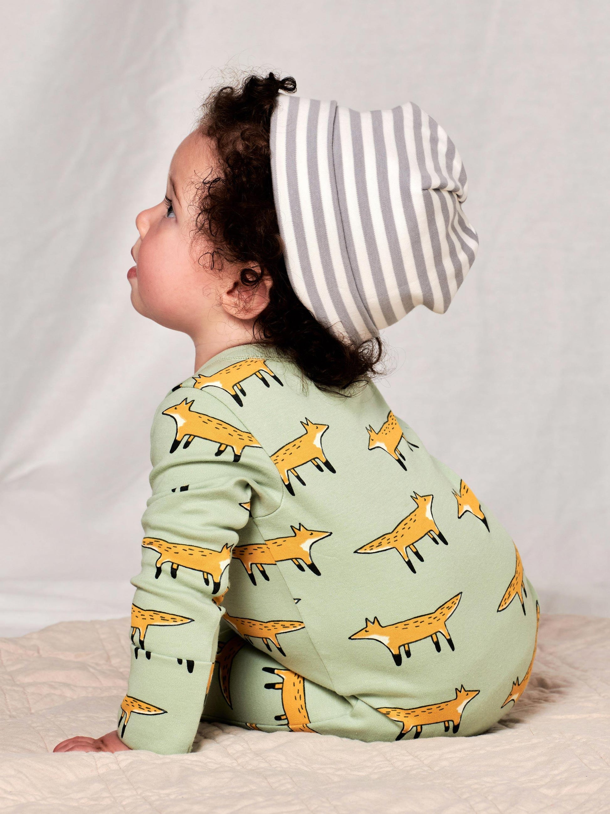 Tea Collection Footed Baby Romper - Fancy Foxes