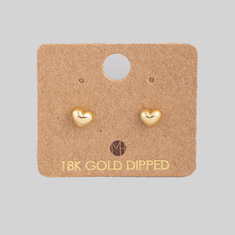 Fame Mini Heart Stud Earrings - Gold