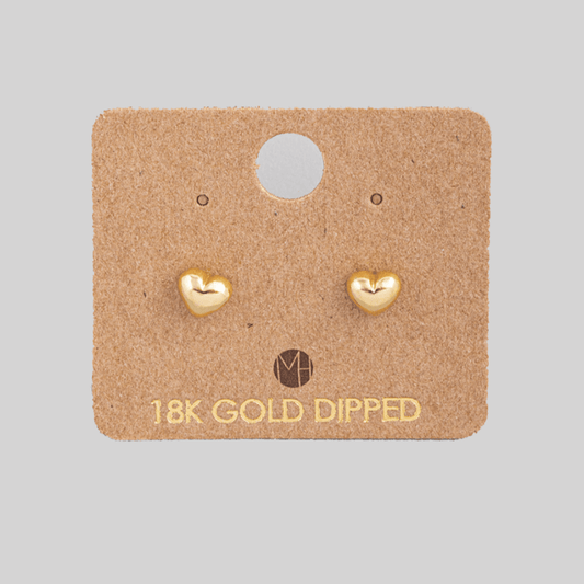 Fame Mini Heart Stud Earrings - Gold