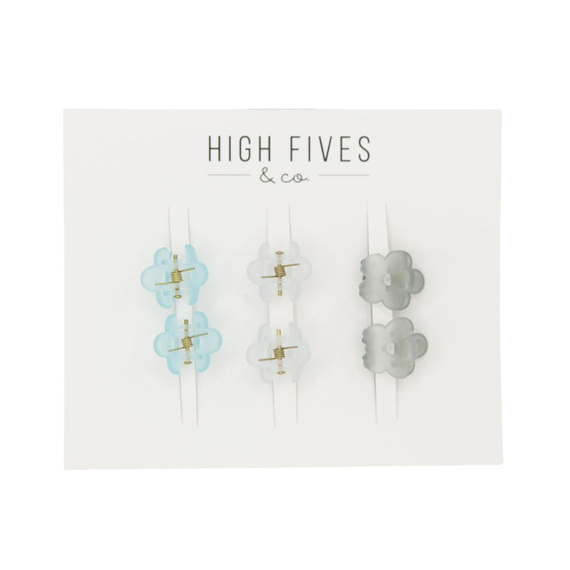 High Fives Mini Daisy Hair Claw Clips - Set of 6 - Pastel Cool Tones