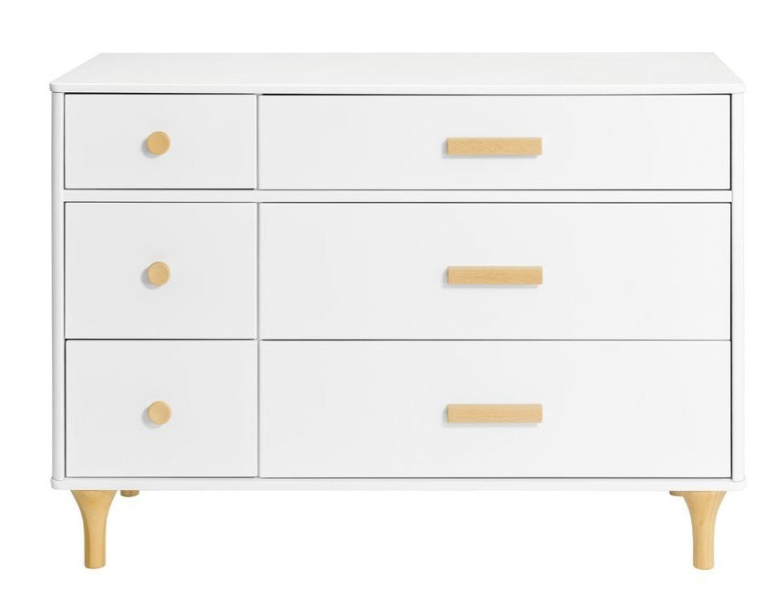 Babyletto Lolly 6-Drawer Assembled Double Dresser - White/Natural