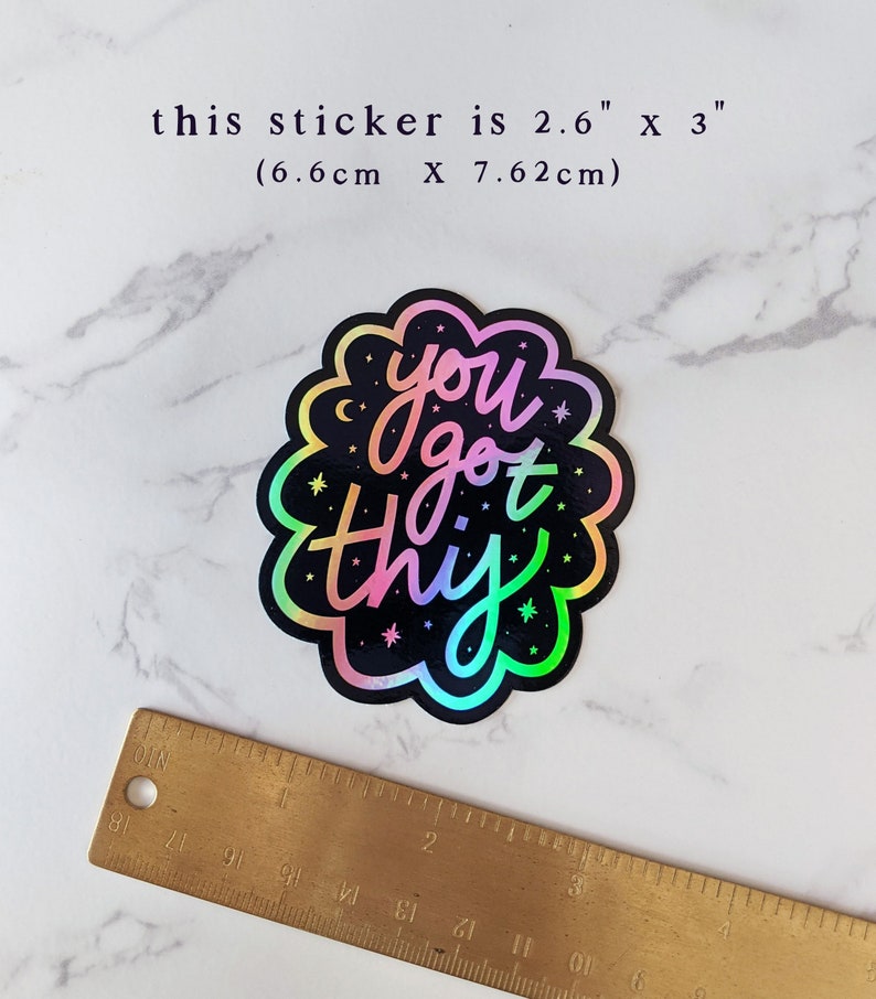 Color Oasis Hawaii You Got This Holographic Sticker - Black