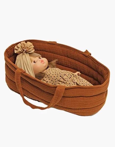 Minikane Bassinet with Pillow for Dolls - Cognac