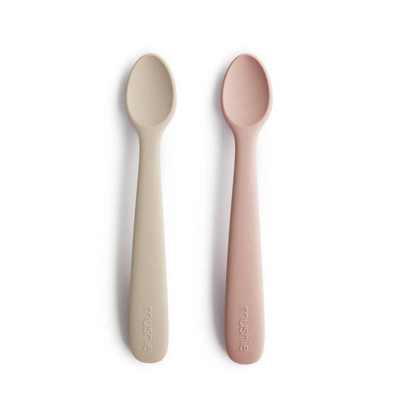 Mushie Silicone Feeding Spoons - 2 Pack - Blush / Shifting Sand