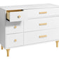 Babyletto Lolly 6-Drawer Assembled Double Dresser -White/Natural