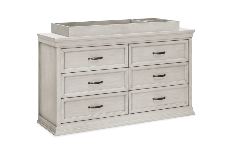 Franklin and Ben Langford 6-Drawer Double Dresser - London Fog with changing table on top