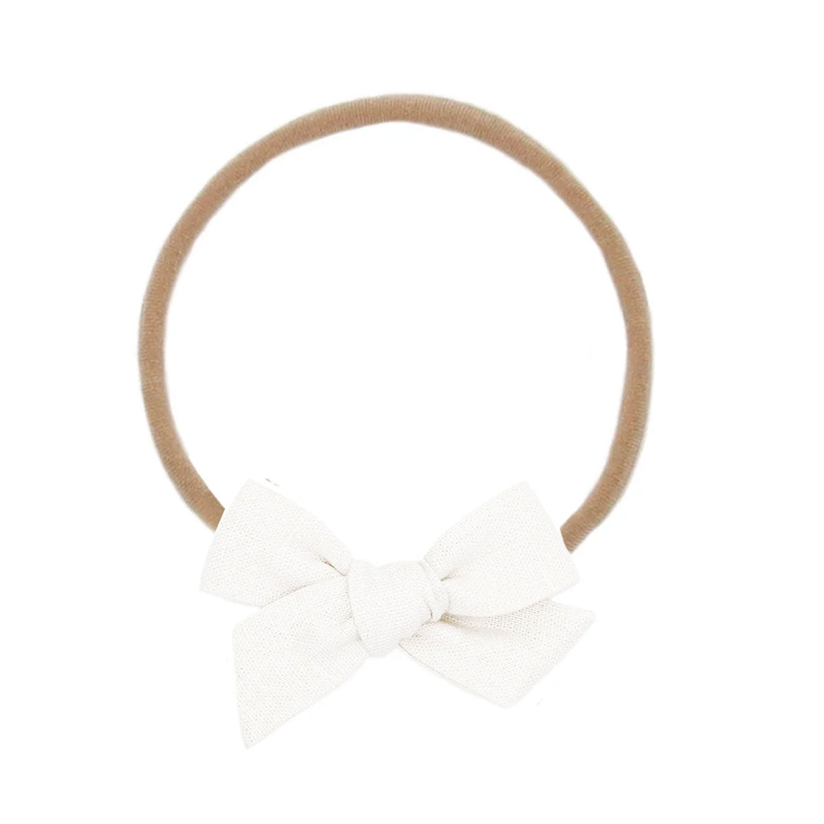 Lou Lou and Company Linen Bow Headband - Medium - White