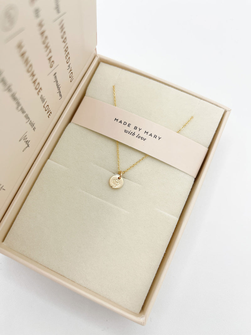 Made by Mary The Little's Collection | Gold Filled Mini Birth Flower Necklace - August / Poppy 