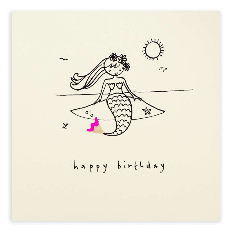 Ruth Jackson Pencil Shavings Card - Birthday Mermaid